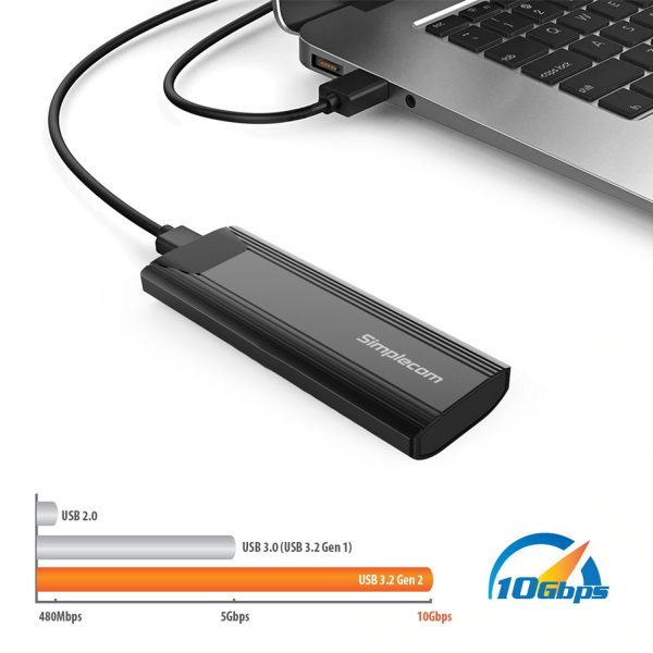 SE504v2 NVMe / SATA Dual Protocol M.2 SSD USB-C Enclosure Tool-Free USB 3.2 Gen 2 10Gbps