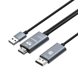 TH201 HDMI to DisplayPort Active Converter Cable 4K@60hz USB Powered 2M