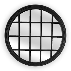 Window Style Mirror – Black Circle 100cm