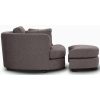 Sunshine Single Sofa Love Chair Fabric Swivel Armchair Ottoman Set – Grey