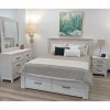 Foxglove Tallboy 5 Chest of Drawers Solid Ash Wood Bed Storage Cabinet – White