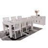 Foxglove 7pc Dining Set 190cm Table 6 PU Seat Chair Solid Mt Ash Wood – White