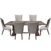 Florence  7pc Dining Table Set 180cm with 6 Fabric Chair French Provincial