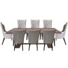 Florence  9pc Dining Table Set 230cm 6 Fabric 2 Carver Chair French Provincial