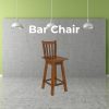 Umber Bar Stools Kitchen Stool Kitchen Counter Seat Solid Pine Wood – Dark Brown
