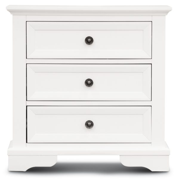 Celosia Bedside Table 3 Drawers Storage Cabinet Nightstand End Tables – White