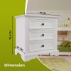 Celosia Bedside Table 3 Drawers Storage Cabinet Nightstand End Tables – White