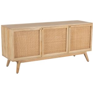 Olearia  Buffet Table Door Solid Mango Wood Storage Cabinet Natural