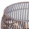 Sage 70cm Glass Topped Rattan Round Coffee Table – Natural