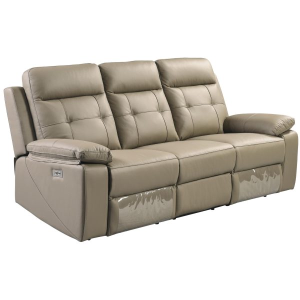 Kingsman 3 Seater Electric Recliner Sofa Genuine Leather Home Theater Lounge