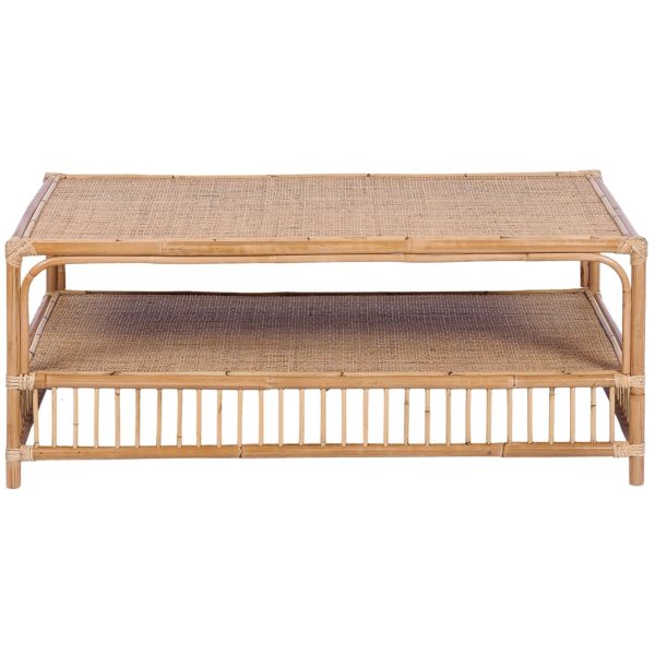 Earthy 110cm Rattan Cane Coffee Table – Natural