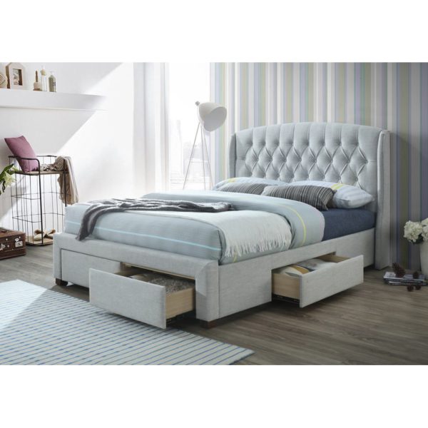 Honeydew Double Size Bed Frame Timber Mattress Base With Storage Drawers – Beige