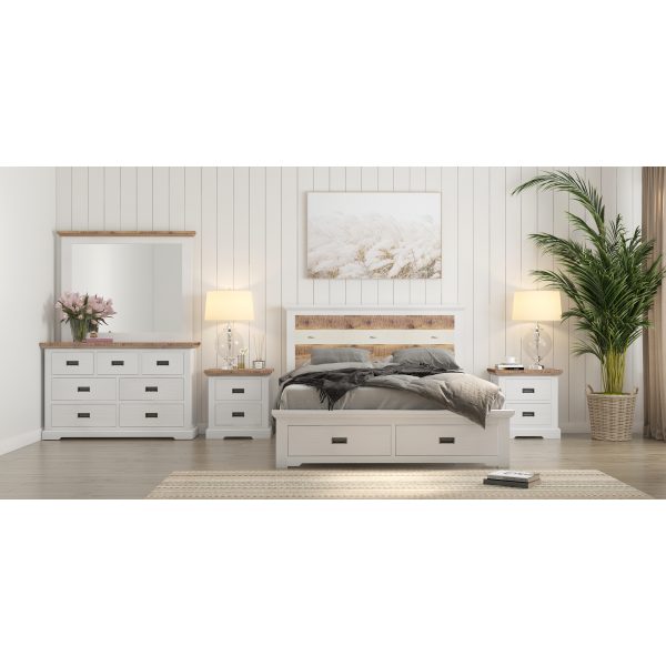 Orville 5pc King Bed Frame Suite Bedside Dresser Furniture Package – Multi Color
