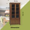 Birdsville Display Unit Glass Door Bookcase Solid Mt Ash Timber Wood – Brown