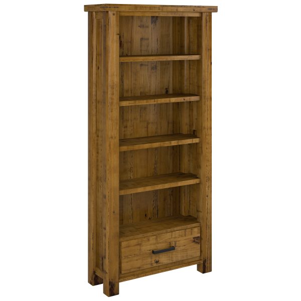Teasel Bookshelf 190cm Bookcase Display Unit Solid Pine Timber Wood – Rustic Oak