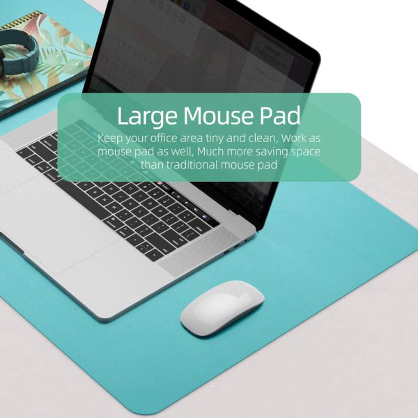 Green 90cm*45cm Dual UseOffice Desk Pad Waterproof PU Leather Computer Mouse Pad