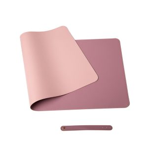Pink 120cm*60cm Dual Side Office Desk Pad Waterproof PU Leather Computer Mouse Pad