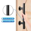 30cm Pull and Flush Barn Door Handle Square Handles set of Frosted Black Surface Round