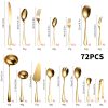 72-Piece Stainless Steel Gold Set, Knife Fork Spoon Flatware Set Cutlery Set, 12 sets