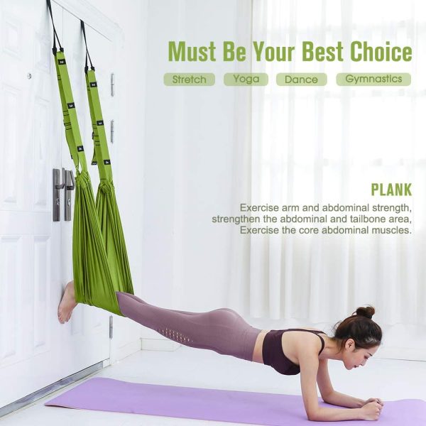 Green Fitness Yoga Strap Band Waist Trainer Leg Door Swing Adjustable Ballet Dancer