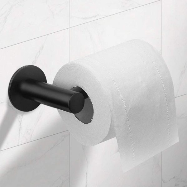 Toilet Paper Holder Self Adhesive Black Bathroom Paper Roll Holder Roll Holder 304