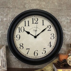 Large 41cm Wall Clock Silent Home Wall Decor Retro Clock for Living Room Kitchen Home Office
