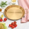 30cm seafood Paella Pan with Riveted Chrome Plated Handles Dishwasher Safe