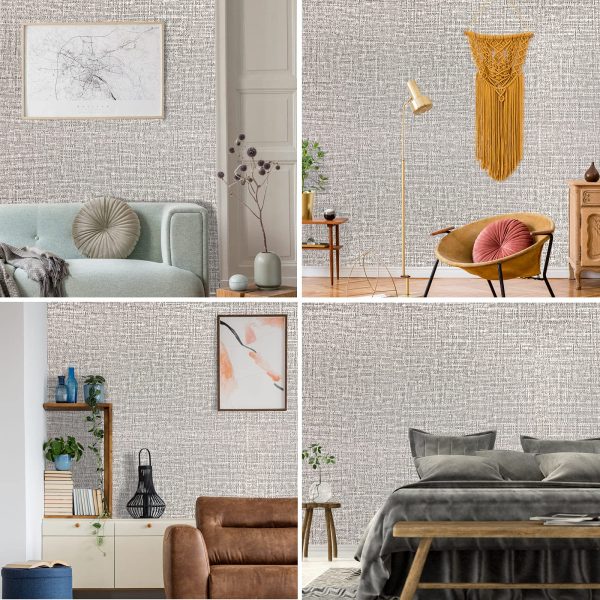 61cm x 10m Wallpaper Decor Faux Grasscloth Contact Paper Wall Paper Self Adhesive Removable