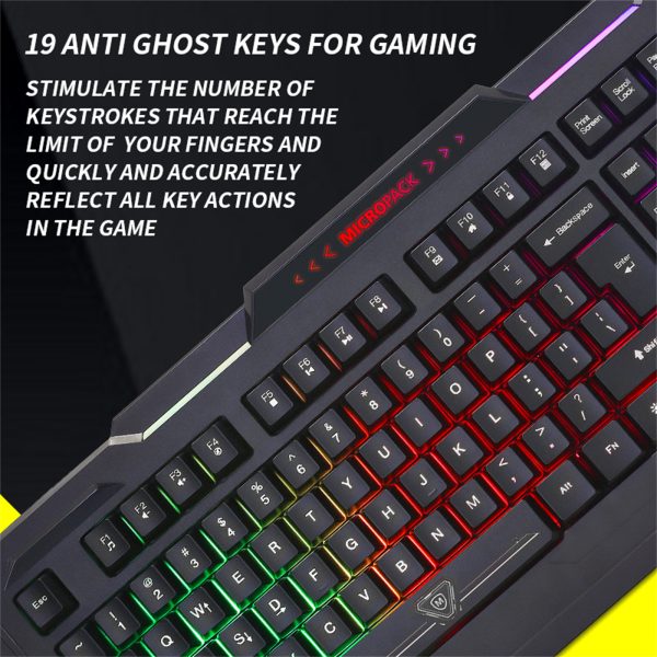 Rainbow Backlit Gaming Keyboard 4-fn + Multimedia Key and Windows Lock USB 2.0