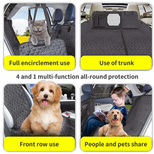 4-in-1 Multi-Function Car Back Seat Cover Pet Dog Waterproof Hammock Protective Pad