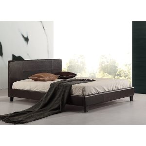 Renmark Double PU Leather Bed Frame Brown