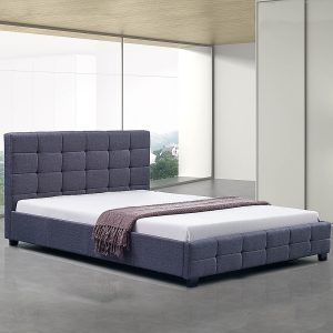 Makin Fabric Double Deluxe Bed Frame Grey