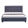 Linen Fabric Queen Deluxe Bed Frame Grey