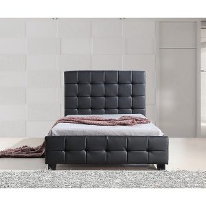 Air King Single PU Leather Deluxe Bed Frame Black