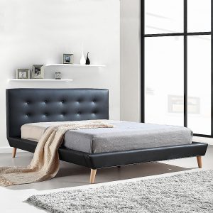 Arden Double PU Leather Deluxe Bed Frame Black
