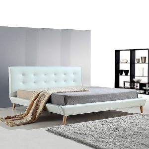 Arden King PU Leather Deluxe Bed Frame White