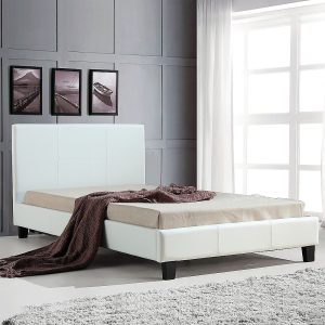 Antrim King Single PU Leather Bed Frame White