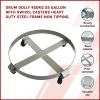 Drum Dolly 450kg 55 Gallon w Swivel Casters Heavy Duty Steel Frame Non Tipping