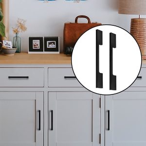 Kitchen Handle Cabinet Cupboard Door Drawer Handles square Black furniture pulls