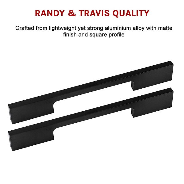 5 x 128mm Kitchen Handle Cabinet Cupboard Door Drawer Handles square Black furniture pulls