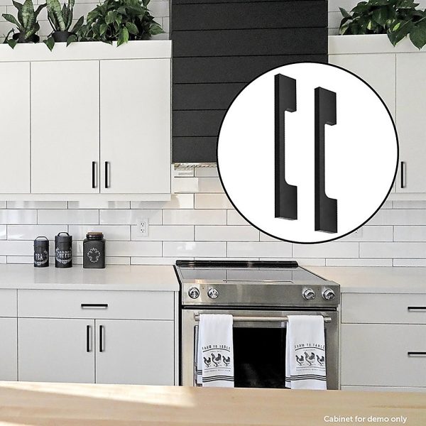 5 x 96mm Kitchen Handle Cabinet Cupboard Door Drawer Handles square Black furniture pulls
