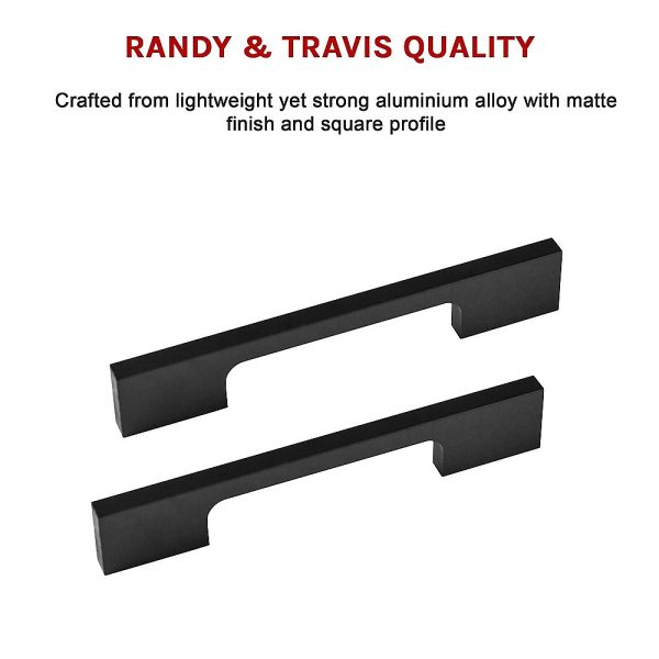 5 x 96mm Kitchen Handle Cabinet Cupboard Door Drawer Handles square Black furniture pulls