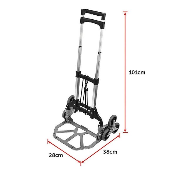 Stair Climbing Trolley 6 Wheels Aluminium Folding Hand Cart Climb Steps