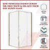 Semi Frameless Shower Screen (98~106) x 195cm & (89~92) x 195cm Side AS/NZS Glass