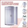 90 x 90cm Rounded Sliding 6mm Curved Shower Screen with Base in Chrome