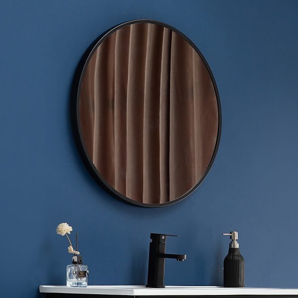 90cm Round Wall Mirror Bathroom Makeup Mirror by Della Francesca