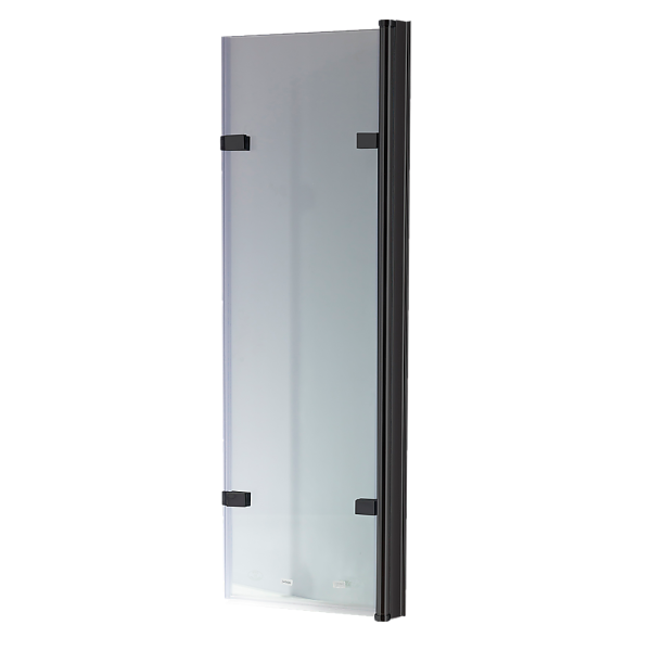 3 Fold Black Folding Bath Shower Screen Door Panel 1300mm x 1400mm