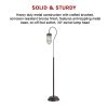 Industrial Floor Lamp with Adjustable Cage Shade Rustic Brushed in Bronze Finish