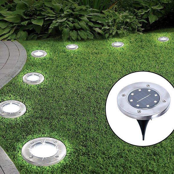 12 x Solar Powered LED Buried Inground Recessed Light Garden Outdoor Deck Path