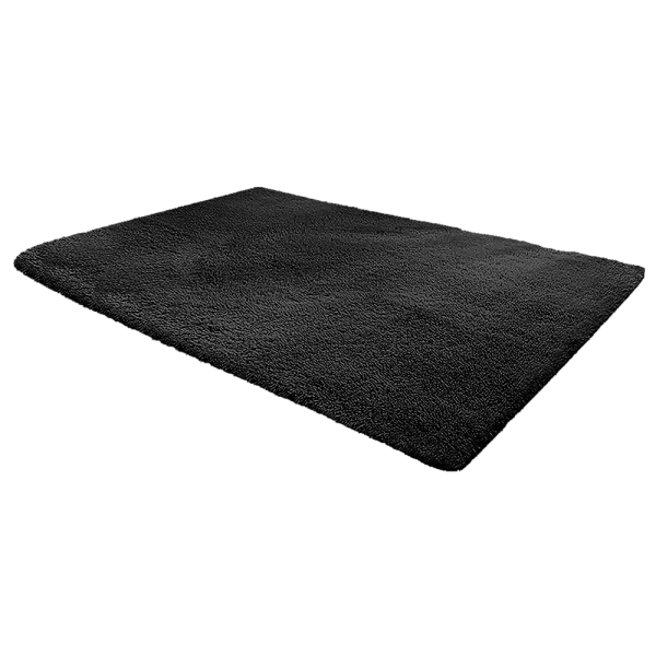 230x160cm Floor Rugs Large Shaggy Rug Area Carpet Bedroom Living Room Mat – Black